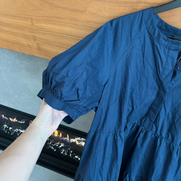 NWT ENGLISH FACTORY SHORT PUFF SLEEVE MIDI DRESS, SIZE 1X - Picture 8 of 16